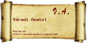 Váradi Anatol névjegykártya